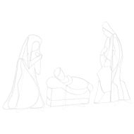 Светеща ясла с 550 LED светодиода Многоцветен 112 x 72 см ПВЦ