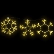 Коледна снежинка с 252 LED светодиода Топло бяло 45 x 38 см ПВЦ
