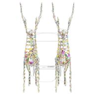 Дядо Коледа, който дърпа шейна Топло бяло 30 x 12 x 54.5 см PET