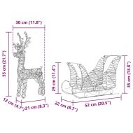 Дядо Коледа, който дърпа шейна Топло бяло 30 x 12 x 55 см PET