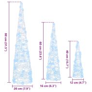 Коледно дърво 3 pcs Студено бяло 20 x 20 x 80 см Акрил