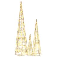 Коледно дърво 3 pcs Топло бяло 20 х 20 х 80 см PET