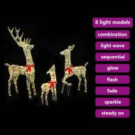 Семейство елени 3 pcs Топло бяло 67 x 26 x 127 см PET