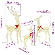 Семейство елени 3 pcs Топло бяло 67 x 26 x 127 см PET