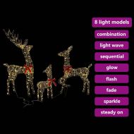 Семейство елени 3 pcs Топло бяло 67 x 26 x 127 см PET