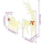 Дядо Коледа, който дърпа шейна Топло бяло 70 x 26 x 128.5 см