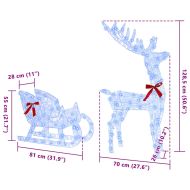 Дядо Коледа, който дърпа шейна Синьо 70 x 26 x 128.5 см Акрил