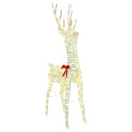 Дядо Коледа, който дърпа шейна Топло бяло 70 x 26 x 129 см PET