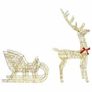 Дядо Коледа, който дърпа шейна Топло бяло PET