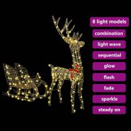 Дядо Коледа, който дърпа шейна Топло бяло PET