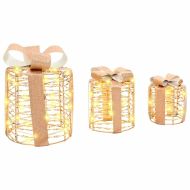 Декорация за Подаръчна Кутия 3 pcs Топло бяло PET