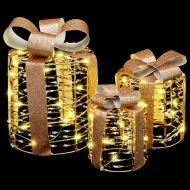 Декорация за Подаръчна Кутия 3 pcs 20 x 20 x 20 см PET