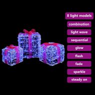 Кутия за подарък 3 pcs Синьо 20 x 20 x 20 см Акрил