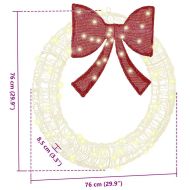 Венец с 60 LED светодиода Топло бяло 76 x 8.5 x 76 см Акрил