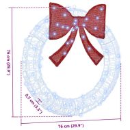 Венец с 60 LED светодиода Студено бяло 76 x 8.5 x 76 см Акрил