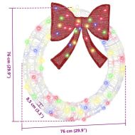 Венец с 60 LED светодиода Многоцветен 76 x 8.5 x 76 см Акрил