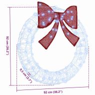 Венец с 80 LED светодиода Студено бяло 92 x 9.5 x 92 см Акрил