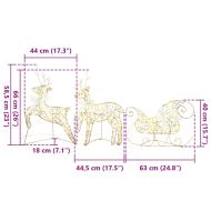 LED елени с 60 LED светодиода 3 pcs Топло бяло PET