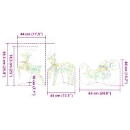 LED елени с 60 LED светодиода 3 pcs Топло бяло PET