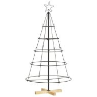 Коледно дърво с конус с поставка Черно 125 cm Стомана