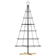 Коледно дърво с конус с поставка Черно 150 cm Стомана
