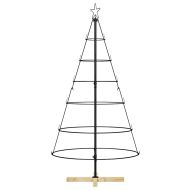 Коледно дърво с конус с поставка Черно 150 cm Стомана