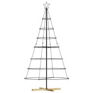 Коледно дърво с конус с поставка Черно 180 cm Стомана