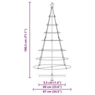 Коледно дърво с конус с поставка Черно 180 cm Стомана