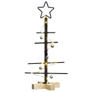 Метално коледно дърво Черно 60 cm Прахово покритие стомана