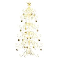 Метално коледно дърво Златист 150 cm Прахово покритие стомана