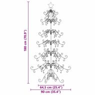 Метално коледно дърво Златист 180 cm Прахово покритие стомана