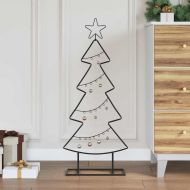 Метално коледно дърво с поставка Черно 90 cm Стомана