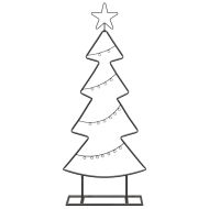 Метално коледно дърво с поставка Черно 90 cm Стомана