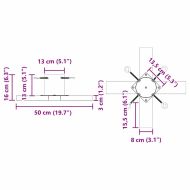 Статив за коледно дърво 1.73 Черно 50 x 50 x 16 cm