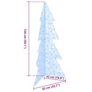 Коледно дърво с 160 LED светодиода Студено бяло 150 cm Акрил