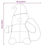 Осветен Дядо Коледа Топло бяло 62 x 70 см Тъкана от ламе