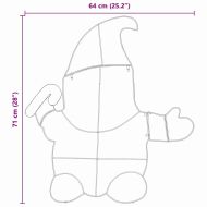 Осветен гном Топло бяло 71 x 64 см Тъкана от ламе