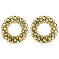 Коледни топки венци 2 pcs Златист 33 x 33 x 7 см Полистирен