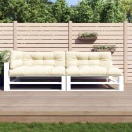 Палетни възглавници, 5 бр, кремави, текстил