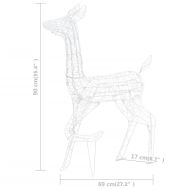 Акрилна коледна украса семейство елени, 160 LED, студено бяло