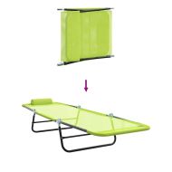 Сгъваем шезлонг 2 pcs Зелен 182 x 55 x 85.5 см Textilene