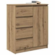 Бюфет с чекмеджета, дъб артизан, 71x35x84 см, инженерно дърво