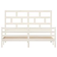 Рамка за легло, бяла, дърво масив, 180x200 cм, Super King