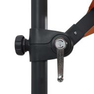 Конзолен градински чадър, с LED светлини, теракота, 250x250 см