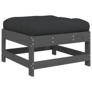 Градински лаундж комплект 7 части с възглавници сив бор масив