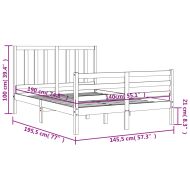Рамка за легло без матрак, 140x190 см, масивна чамова дървесина