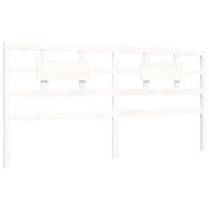 Рамка за легло с табла бяла Super King Size дърво масив