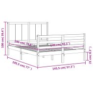 Рамка за легло с табла, 140x190 см, масивно дърво