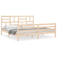 Рамка за легло с табла Super King Size дърво масив