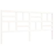 Рамка за легло с табла бяла Super King Size дърво масив